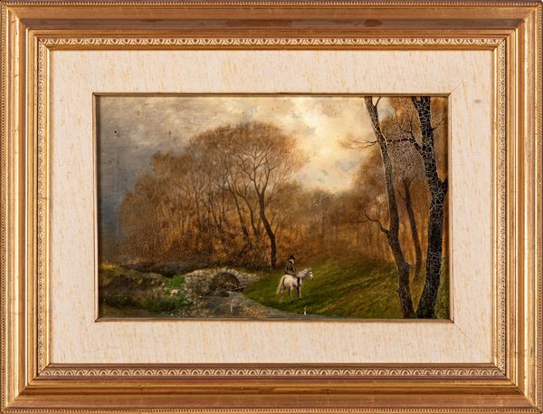 Guido Petrini : Paesaggio con uomo a cavallo  - Asta ASTA A TEMPO - Antiquariato, Dipinti, Oggetti d'Arte e Pastori da Presepe Napoletani - Associazione Nazionale - Case d'Asta italiane