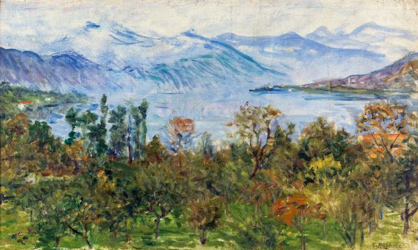 Clemente Levi Pugliese : Paesaggio, Lago d'Orta  - Asta ASTA A TEMPO - Antiquariato, Dipinti, Oggetti d'Arte e Pastori da Presepe Napoletani - Associazione Nazionale - Case d'Asta italiane