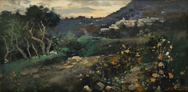 Ezelino Briante : Paesaggio  - Asta ASTA A TEMPO - Antiquariato, Dipinti, Oggetti d'Arte e Pastori da Presepe Napoletani - Associazione Nazionale - Case d'Asta italiane