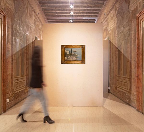 Girolamo Gianni : Gianni - Veduta lungo mare  - Asta ASTA A TEMPO - Antiquariato, Dipinti, Oggetti d'Arte e Pastori da Presepe Napoletani - Associazione Nazionale - Case d'Asta italiane