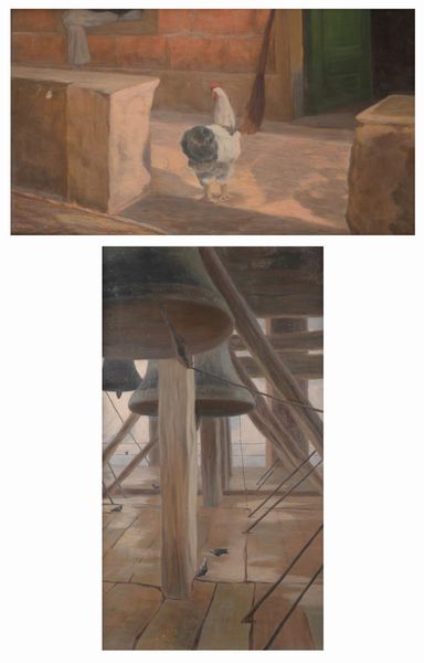 PITTORE DEL XX SECOLO : a) Gallo b) Campane  - Asta ASTA A TEMPO - Antiquariato, Dipinti, Oggetti d'Arte e Pastori da Presepe Napoletani - Associazione Nazionale - Case d'Asta italiane