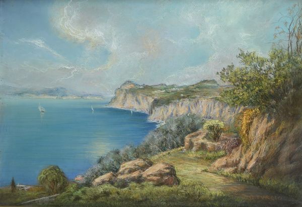 PITTORE DEL XX SECOLO : Golfo di Napoli  - Asta ASTA A TEMPO - Antiquariato, Dipinti, Oggetti d'Arte e Pastori da Presepe Napoletani - Associazione Nazionale - Case d'Asta italiane