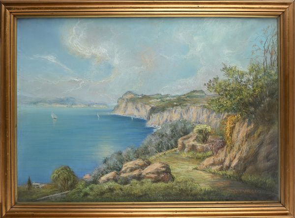 PITTORE DEL XX SECOLO : Golfo di Napoli  - Asta ASTA A TEMPO - Antiquariato, Dipinti, Oggetti d'Arte e Pastori da Presepe Napoletani - Associazione Nazionale - Case d'Asta italiane