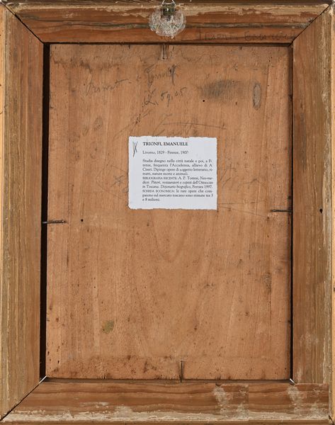 Emanuele Trionfi : Ritratto di signora con manicotto e cappello grigio  - Asta ASTA A TEMPO - Antiquariato, Dipinti, Oggetti d'Arte e Pastori da Presepe Napoletani - Associazione Nazionale - Case d'Asta italiane