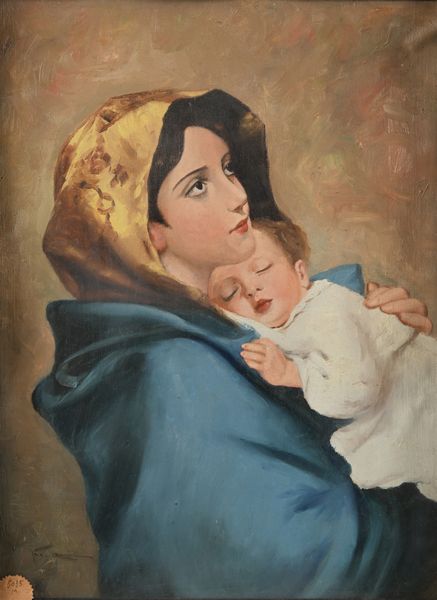 PITTORE DEL XX SECOLO : Madonna del riposo, da Roberto Ferruzzi  - Asta ASTA A TEMPO - Antiquariato, Dipinti, Oggetti d'Arte e Pastori da Presepe Napoletani - Associazione Nazionale - Case d'Asta italiane