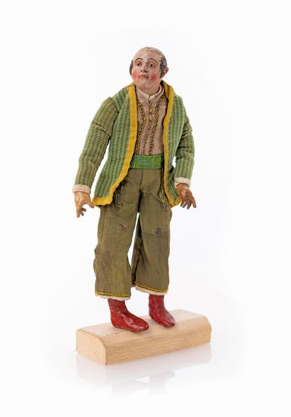 Giovane villano nobile calvo con folti favoriti  - Asta ASTA A TEMPO - Antiquariato, Dipinti, Oggetti d'Arte e Pastori da Presepe Napoletani - Associazione Nazionale - Case d'Asta italiane