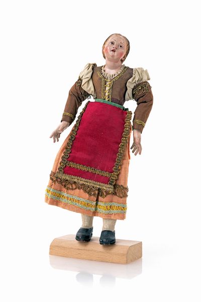 Giovane popolana con bocca socchiusa  - Asta ASTA A TEMPO - Antiquariato, Dipinti, Oggetti d'Arte e Pastori da Presepe Napoletani - Associazione Nazionale - Case d'Asta italiane