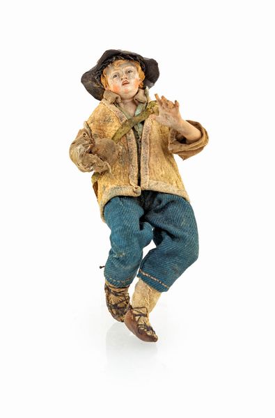 Giovane rustico con cappello e bisaccia  - Asta ASTA A TEMPO - Antiquariato, Dipinti, Oggetti d'Arte e Pastori da Presepe Napoletani - Associazione Nazionale - Case d'Asta italiane