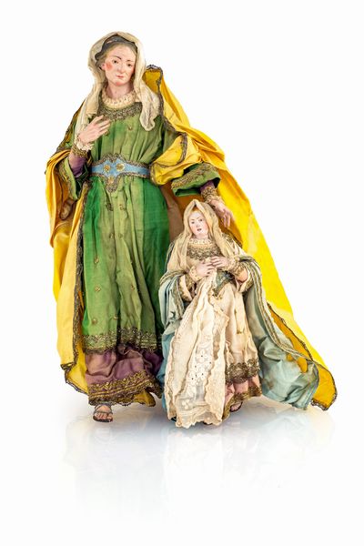Sant'Anna e Maria bambina  - Asta ASTA A TEMPO - Antiquariato, Dipinti, Oggetti d'Arte e Pastori da Presepe Napoletani - Associazione Nazionale - Case d'Asta italiane