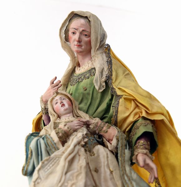 Sant'Anna e Maria bambina  - Asta ASTA A TEMPO - Antiquariato, Dipinti, Oggetti d'Arte e Pastori da Presepe Napoletani - Associazione Nazionale - Case d'Asta italiane