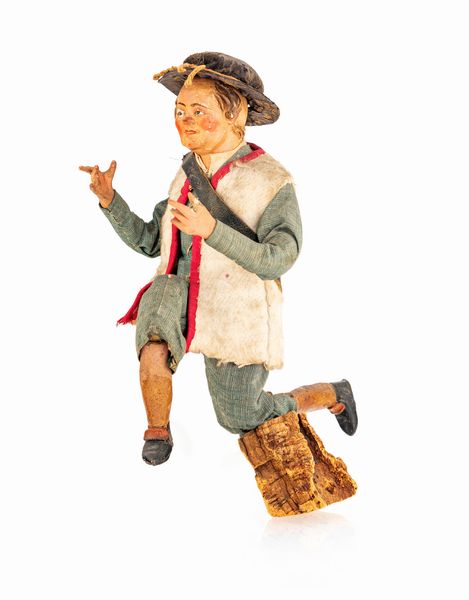 Pastore della meraviglia con cappello e bisaccia, inginocchiato  - Asta ASTA A TEMPO - Antiquariato, Dipinti, Oggetti d'Arte e Pastori da Presepe Napoletani - Associazione Nazionale - Case d'Asta italiane