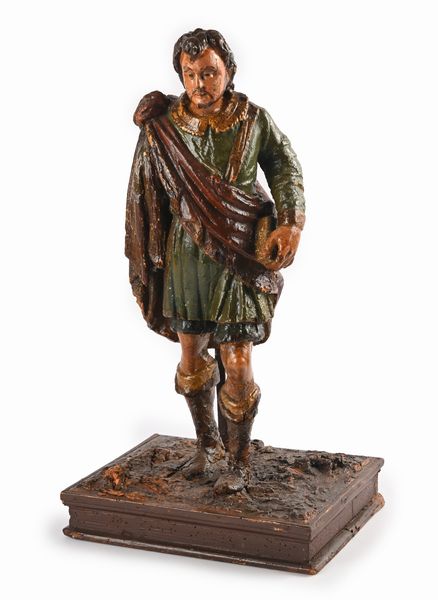 Scultura in legno policromo, XVIII secolo  - Asta ASTA A TEMPO - Antiquariato, Dipinti, Oggetti d'Arte e Pastori da Presepe Napoletani - Associazione Nazionale - Case d'Asta italiane