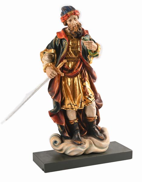 Scultura in legno policromo e dorato, XX secolo  - Asta ASTA A TEMPO - Antiquariato, Dipinti, Oggetti d'Arte e Pastori da Presepe Napoletani - Associazione Nazionale - Case d'Asta italiane