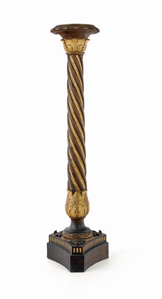 Colonna tortile in noce e oro  - Asta ASTA A TEMPO - Antiquariato, Dipinti, Oggetti d'Arte e Pastori da Presepe Napoletani - Associazione Nazionale - Case d'Asta italiane