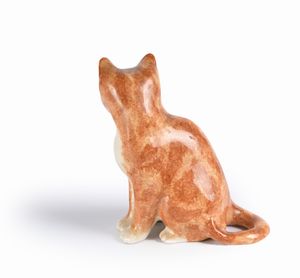 Figura di gatto seduto in porcellana, Inghilterra, XX secolo  - Asta ASTA A TEMPO - Antiquariato, Dipinti, Oggetti d'Arte e Pastori da Presepe Napoletani - Associazione Nazionale - Case d'Asta italiane