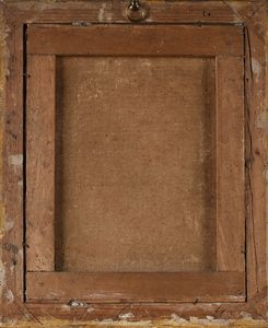 Scuola romana del XVIII secolo : Madonna con Bambino e San Giovannino  - Asta ASTA A TEMPO - Antiquariato, Dipinti, Oggetti d'Arte e Pastori da Presepe Napoletani - Associazione Nazionale - Case d'Asta italiane