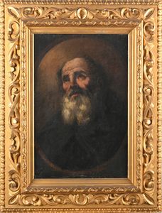 Scuola romana del XVIII secolo : San Pietro  - Asta ASTA A TEMPO - Antiquariato, Dipinti, Oggetti d'Arte e Pastori da Presepe Napoletani - Associazione Nazionale - Case d'Asta italiane