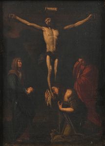 PITTORE DEL XVII SECOLO - Crocifissione di Cristo