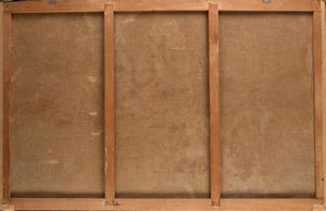 Scuola italiana del XVII secolo : La raccolta della Manna  - Asta ASTA A TEMPO - Antiquariato, Dipinti, Oggetti d'Arte e Pastori da Presepe Napoletani - Associazione Nazionale - Case d'Asta italiane