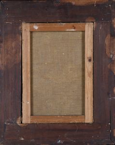 Pittore del XIX/XX secolo : a) Veduta fluviale  b) Paesaggio boschivo con figure  - Asta ASTA A TEMPO - Antiquariato, Dipinti, Oggetti d'Arte e Pastori da Presepe Napoletani - Associazione Nazionale - Case d'Asta italiane