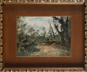 Ezelino Briante : Bosco  - Asta ASTA A TEMPO - Antiquariato, Dipinti, Oggetti d'Arte e Pastori da Presepe Napoletani - Associazione Nazionale - Case d'Asta italiane