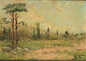 Pittore fine XIX/inizi XX secolo - Paesaggio