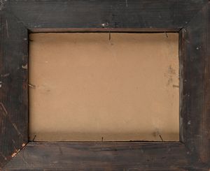 Pittore fine XIX/inizi XX secolo : Paesaggio con casolare ed alberi  - Asta ASTA A TEMPO - Antiquariato, Dipinti, Oggetti d'Arte e Pastori da Presepe Napoletani - Associazione Nazionale - Case d'Asta italiane