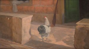 PITTORE DEL XX SECOLO : a) Gallo b) Campane  - Asta ASTA A TEMPO - Antiquariato, Dipinti, Oggetti d'Arte e Pastori da Presepe Napoletani - Associazione Nazionale - Case d'Asta italiane