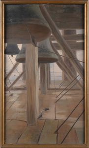 PITTORE DEL XX SECOLO : a) Gallo b) Campane  - Asta ASTA A TEMPO - Antiquariato, Dipinti, Oggetti d'Arte e Pastori da Presepe Napoletani - Associazione Nazionale - Case d'Asta italiane