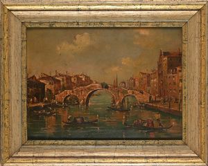 Dipinto raffigurante Venezia  - Asta ASTA A TEMPO - Antiquariato, Dipinti, Oggetti d'Arte e Pastori da Presepe Napoletani - Associazione Nazionale - Case d'Asta italiane