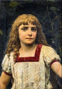 PITTORE DEL XIX SECOLO - Fanciulla bionda
