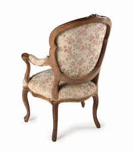 Poltrona Luigi XV in legno decapato e dorato  - Asta ASTA A TEMPO - Antiquariato, Dipinti, Oggetti d'Arte e Pastori da Presepe Napoletani - Associazione Nazionale - Case d'Asta italiane