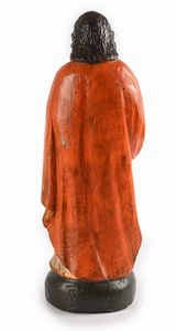 Scultura di santo in legno policromo, XVIII secolo  - Asta ASTA A TEMPO - Antiquariato, Dipinti, Oggetti d'Arte e Pastori da Presepe Napoletani - Associazione Nazionale - Case d'Asta italiane