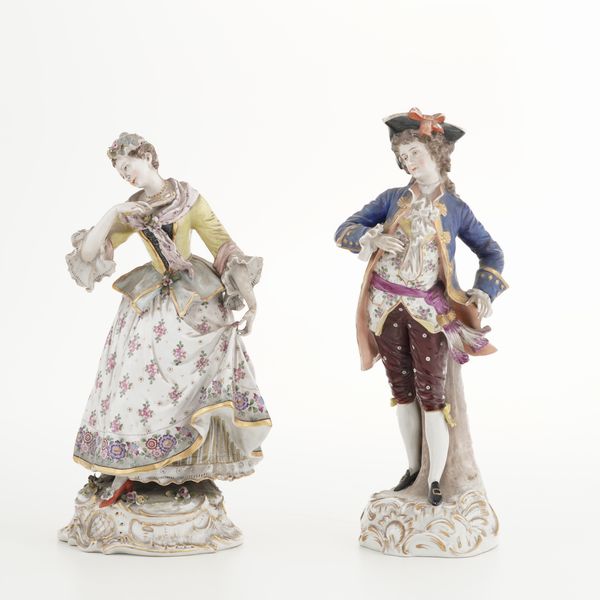 Due grandi figure.<BR>Germania, probabilmente Turingia, XX secolo.  - Asta Maioliche, Porcellane e Vetri - Associazione Nazionale - Case d'Asta italiane