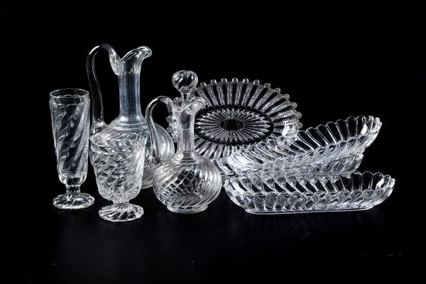 Otto cristalli Bambou.<BR>Francia, Manifattura Baccarat, fine del XIX inizi del XX secolo.  - Asta Maioliche, Porcellane e Vetri - Associazione Nazionale - Case d'Asta italiane