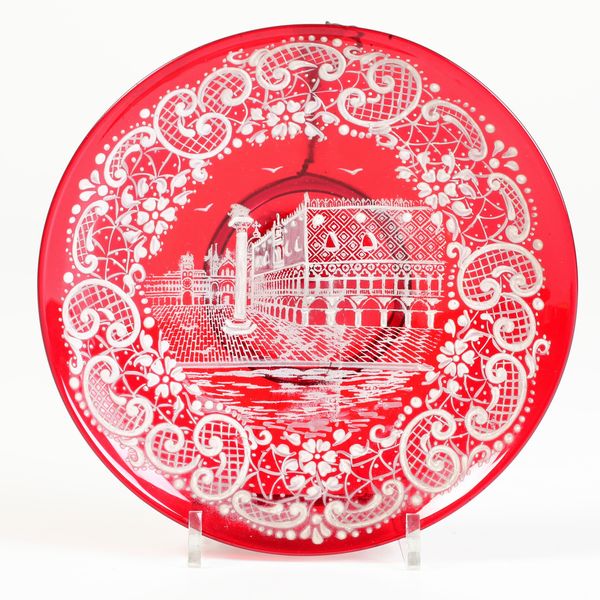 Piatto.<BR>Murano, XX secolo.<BR>  - Asta Maioliche, Porcellane e Vetri - Associazione Nazionale - Case d'Asta italiane