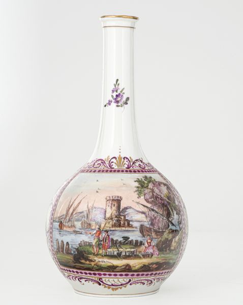Vaso a bottiglia, XIX-XX secolo.  - Asta Maioliche, Porcellane e Vetri - Associazione Nazionale - Case d'Asta italiane
