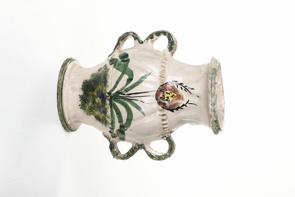 Vaso biansato.<BR>Nove, XIX-XX secolo.  - Asta Maioliche, Porcellane e Vetri - Associazione Nazionale - Case d'Asta italiane