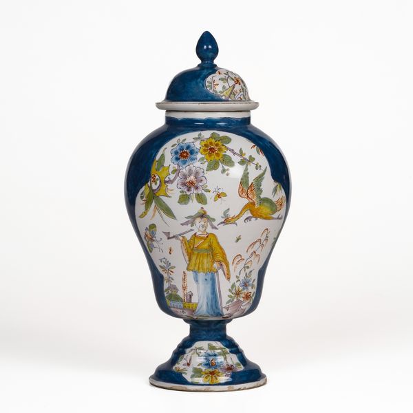 Vaso con coperchio.<BR>Probabilmente Lombardia, XX secolo.  - Asta Maioliche, Porcellane e Vetri - Associazione Nazionale - Case d'Asta italiane