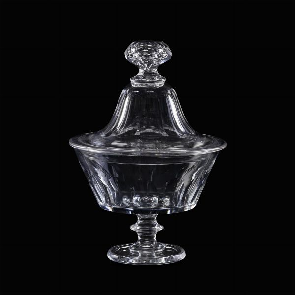 Piccola alzata con coperchio.<BR>Francia, Manifattura Baccarat, fine del XIX - inizio del XX secolo.<BR>  - Asta Maioliche, Porcellane e Vetri - Associazione Nazionale - Case d'Asta italiane