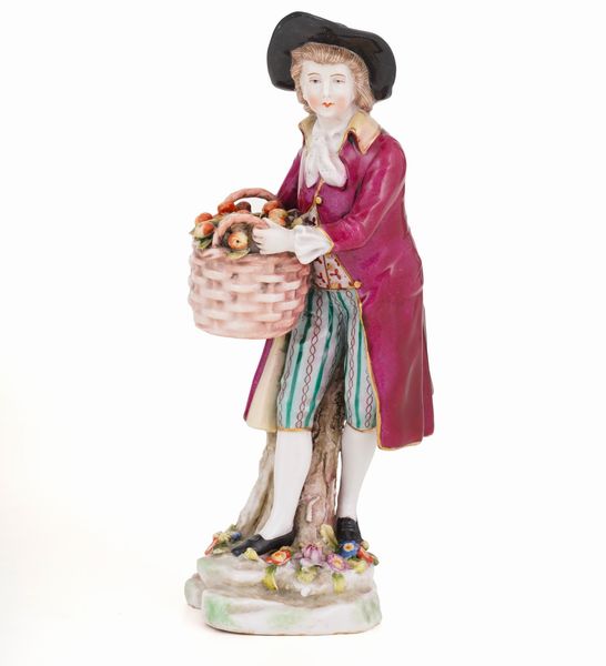 Figurina.<BR>Germania, Rudolstadt (Turingia), Manifattura Ernst Bohne Shne, primo terzo del XX secolo.  - Asta Maioliche, Porcellane e Vetri - Associazione Nazionale - Case d'Asta italiane