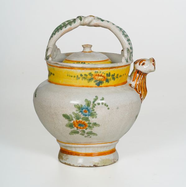 Versatore con coperchio.<BR>Probabilmente Liguria, XIX secolo.  - Asta Maioliche, Porcellane e Vetri - Associazione Nazionale - Case d'Asta italiane