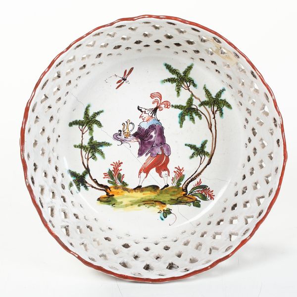 Cestino.<BR>Probabilmente Lombardia, XX secolo.  - Asta Maioliche, Porcellane e Vetri - Associazione Nazionale - Case d'Asta italiane