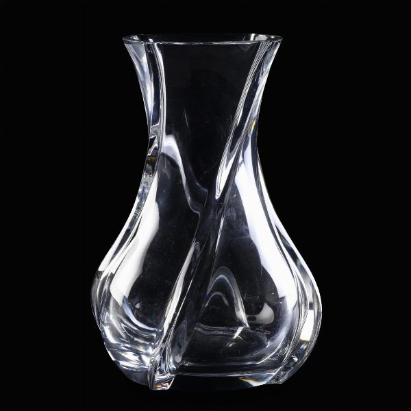 Vaso Serpentine.<BR>Francia, Manifattura Baccarat, seconda met del XX secolo <BR>  - Asta Maioliche, Porcellane e Vetri - Associazione Nazionale - Case d'Asta italiane