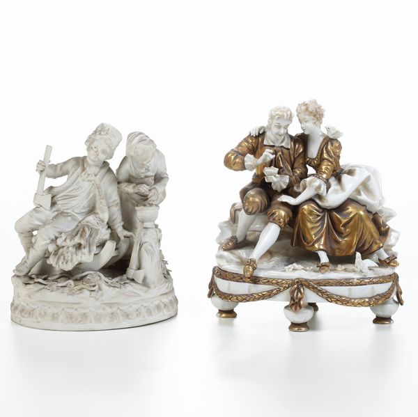 Due gruppi, XX secolo.  - Asta Maioliche, Porcellane e Vetri - Associazione Nazionale - Case d'Asta italiane