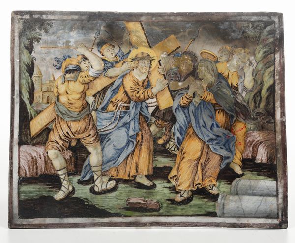 Mattonella.<BR>Castelli, XIX secolo.  - Asta Maioliche, Porcellane e Vetri - Associazione Nazionale - Case d'Asta italiane