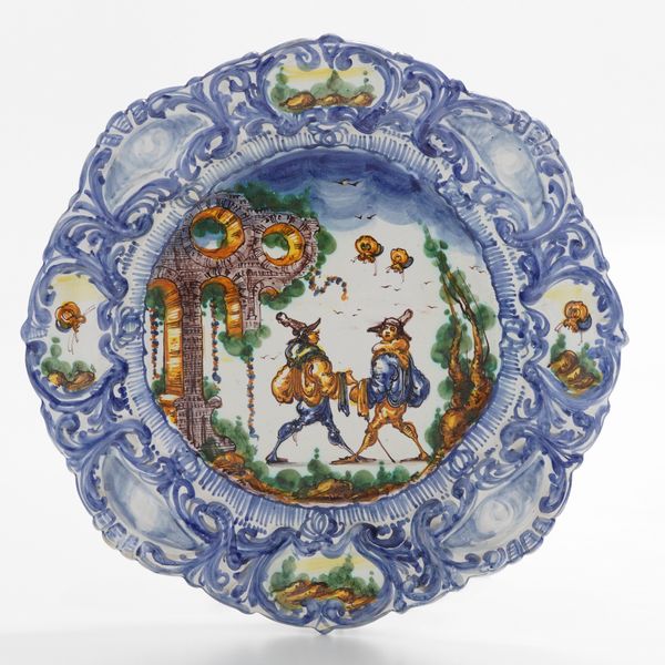 Grande piatto.<BR>Liguria, probabilmente Albisola, Manifattura M.G.A., 1925-1950.  - Asta Maioliche, Porcellane e Vetri - Associazione Nazionale - Case d'Asta italiane