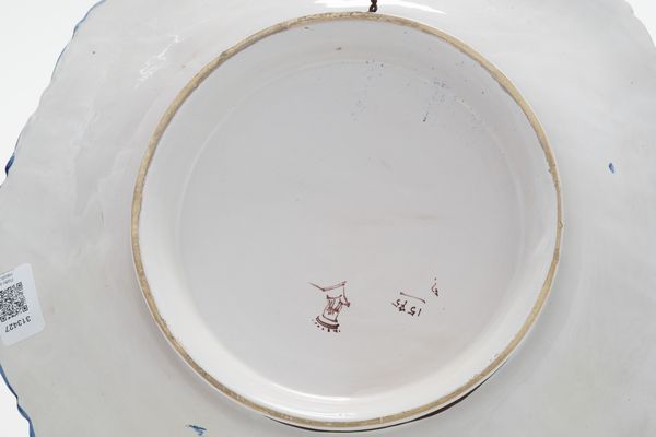 Grande piatto.<BR>Liguria, probabilmente Albisola, Manifattura M.G.A., 1925-1950.  - Asta Maioliche, Porcellane e Vetri - Associazione Nazionale - Case d'Asta italiane