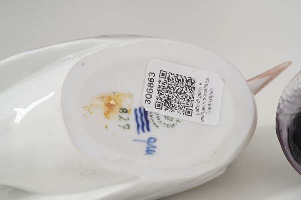 Sei figurine di animali.<BR>Danimarca, Manifattura Royal Copenhagen e Bing & Grondahl, XX secolo.  - Asta Maioliche, Porcellane e Vetri - Associazione Nazionale - Case d'Asta italiane