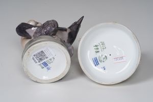 Due figurine.<BR>Danimarca, Manifattura Royal Copenhagen, XX secolo.  - Asta Maioliche, Porcellane e Vetri - Associazione Nazionale - Case d'Asta italiane